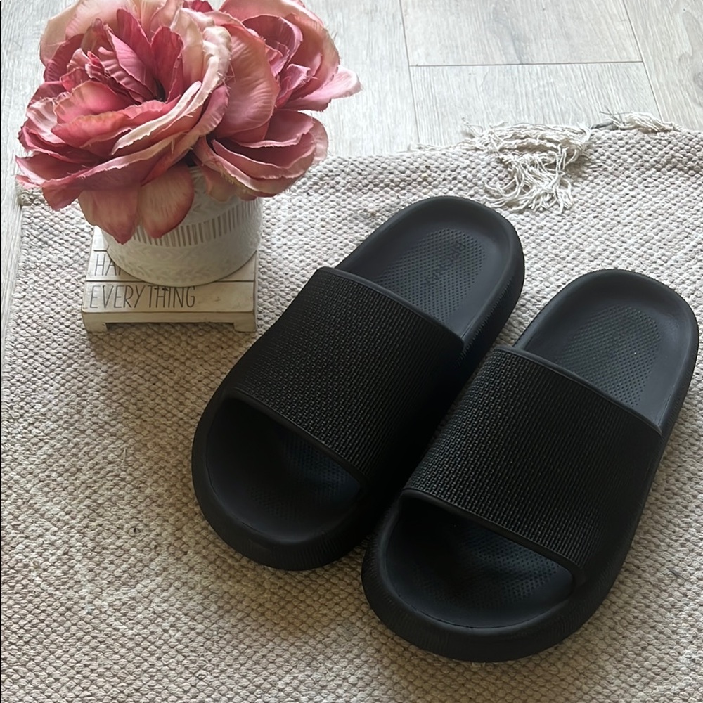 Black Slide Sandals